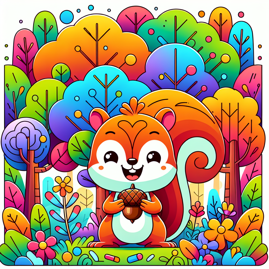Happy Little Squirrel Paint By Color