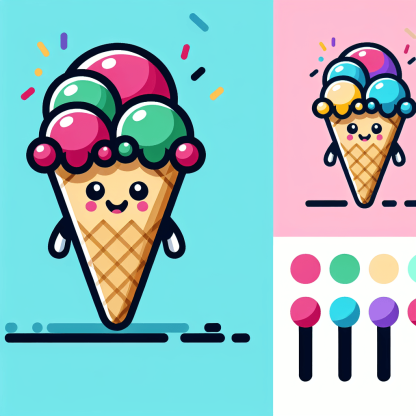 Happy Ice Cream Cone Painting By Diamonds Kit