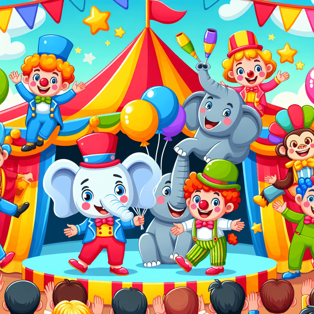 Giggly Circus Animals Paint By Diamonds Art