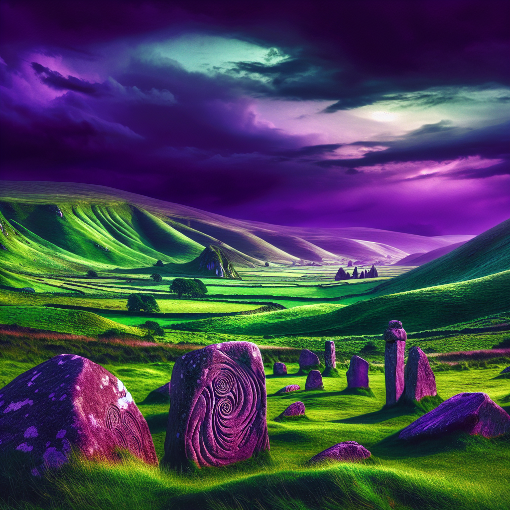 Mystical Celtic Landscape Painting Diamond Kit