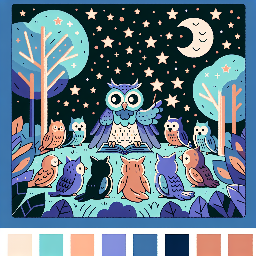 Owl's Starry Night Stories Paint By Diamonds Art