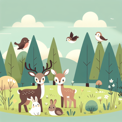 Forest Frolic Painting By Diamonds Kit