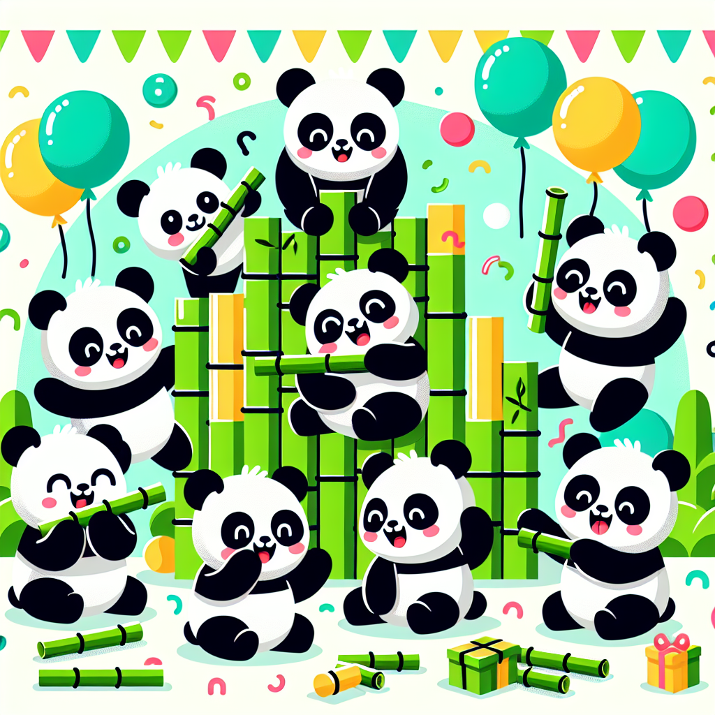 Cheerful Panda Party Painting Diamond Kit