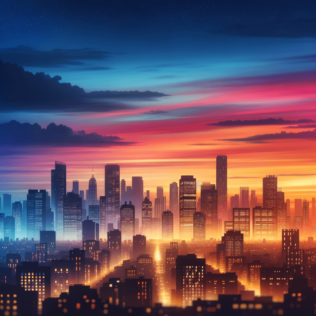 Twilight In The City Painting By Diamonds Kit