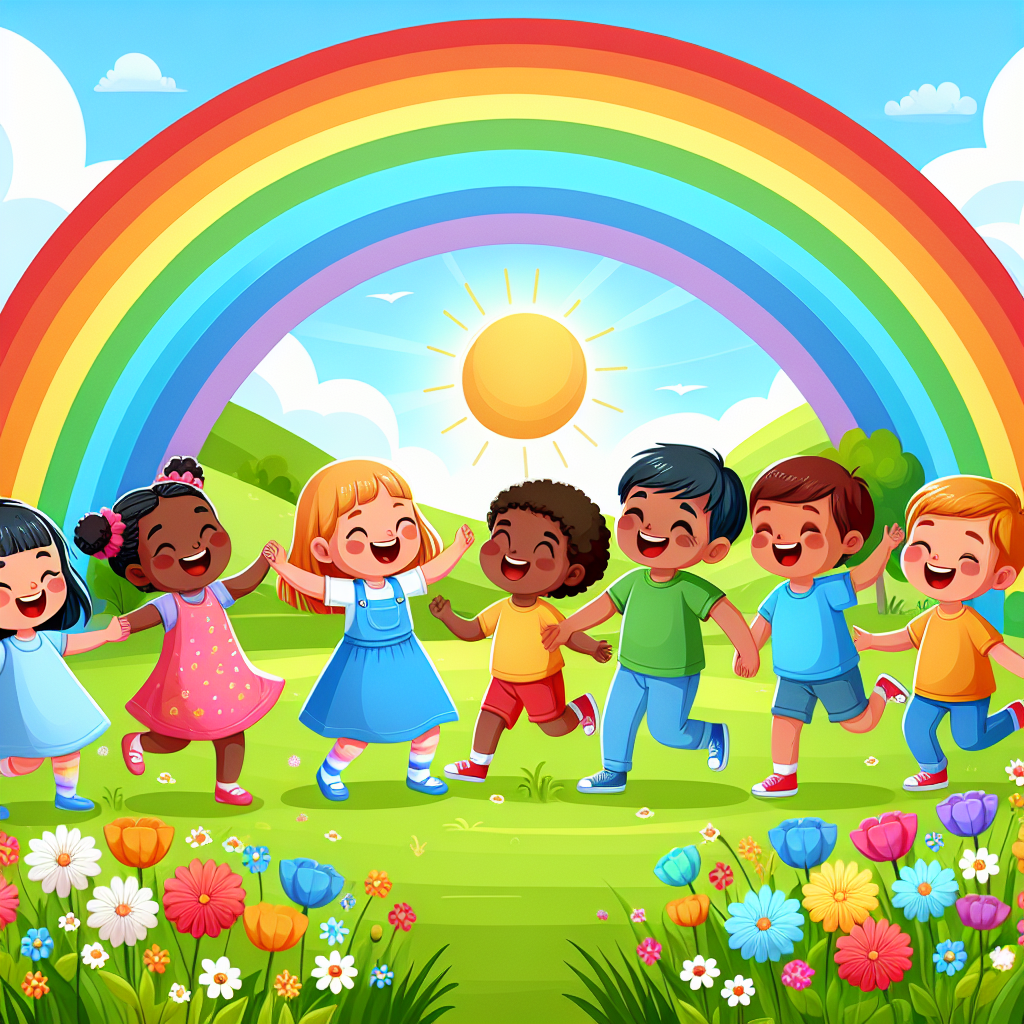 Rainbow Over The Meadow DIY Paint By Diamonds