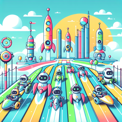 Robot Rocket Races Painting Diamond Kit