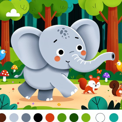 Forest Adventure Elephant Diamonded Painting Kits