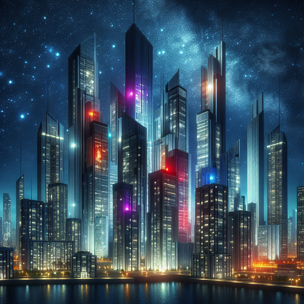 Modern Cityscape At Night Diamond Painting
