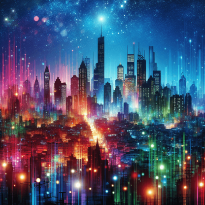 Colorful Cityscape Painting Diamond Kit