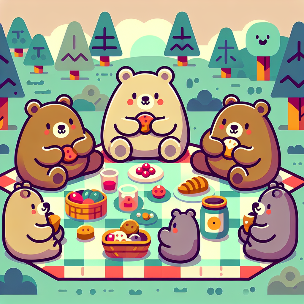 Cuddle Bears Picnic Paint By Diamonds Art