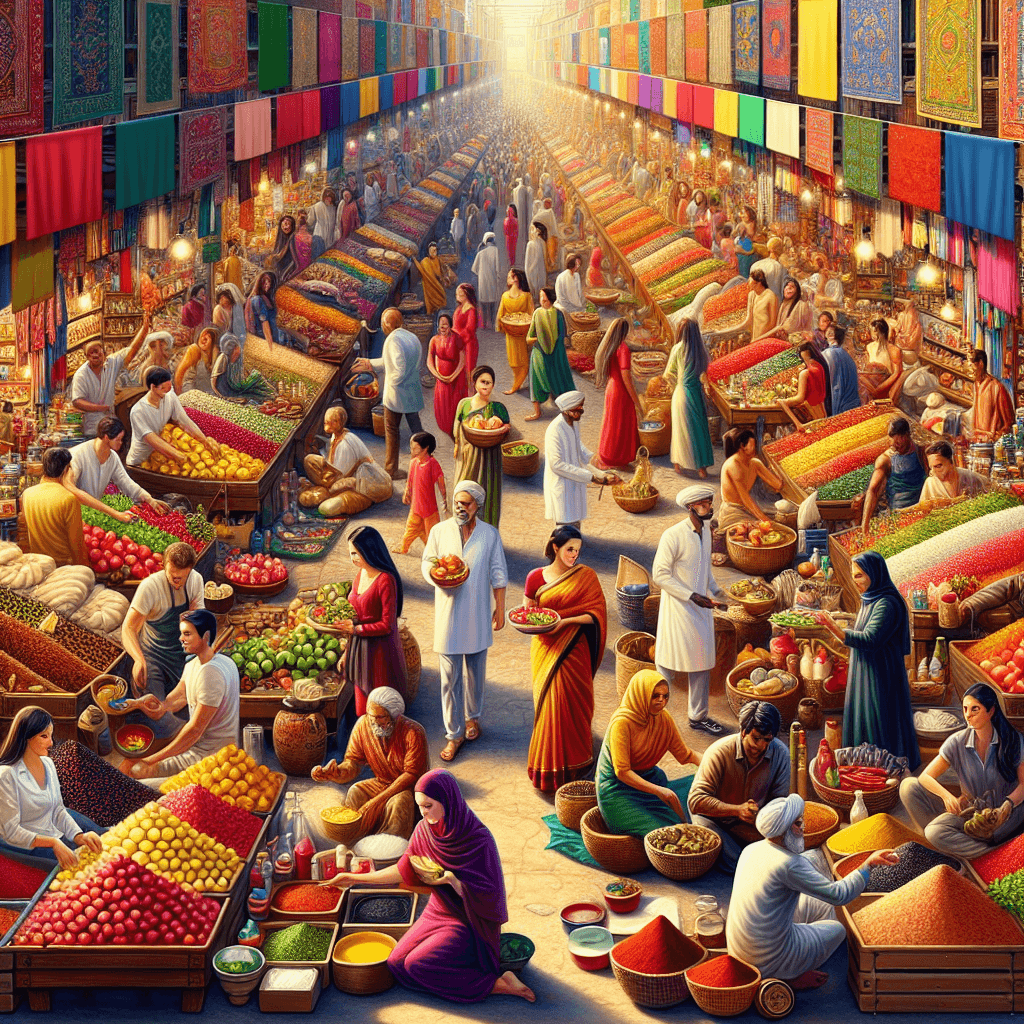 Bustling Marketplace Charm Painting Diamond Kit