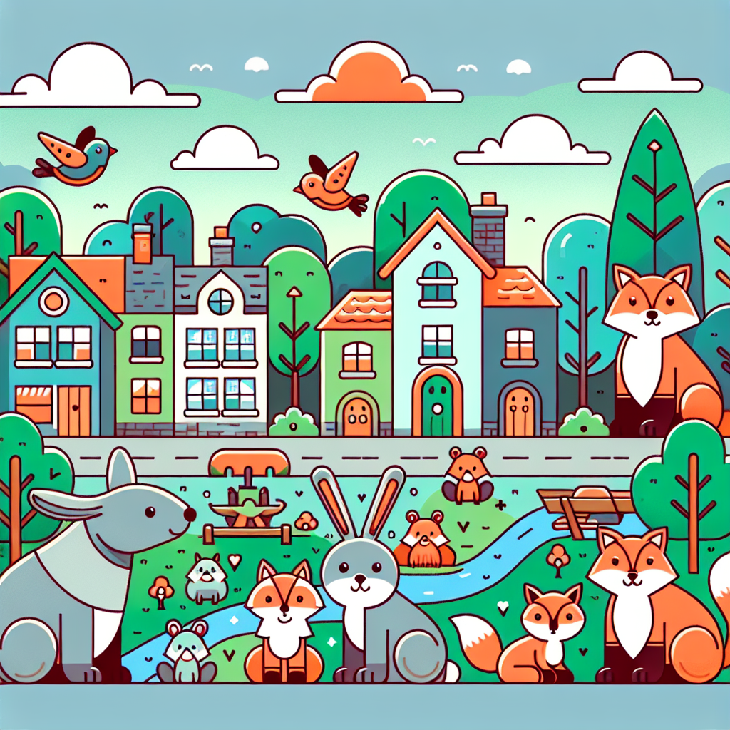Friendly Animal Town Paint By Diamonds Art