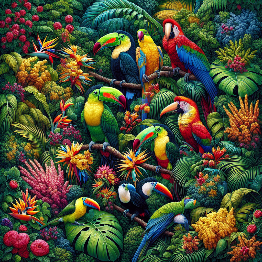 Radiant Tropical Birds Paint By Diamonds