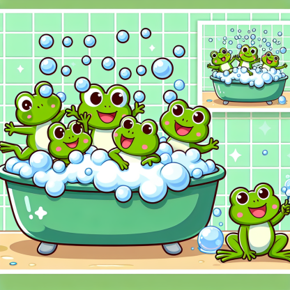 Bubble Bath Frogs Paint By Diamond