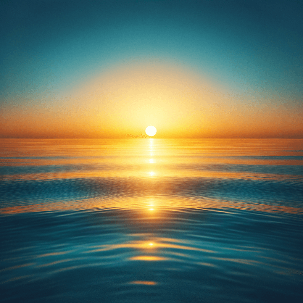 Radiant Sunrise Over The Ocean Paint By Color