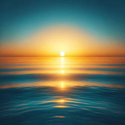 Radiant Sunrise Over The Ocean Paint By Color