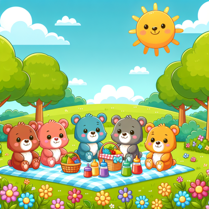 Cuddly Bears In The Park Painting By Diamonds Kit