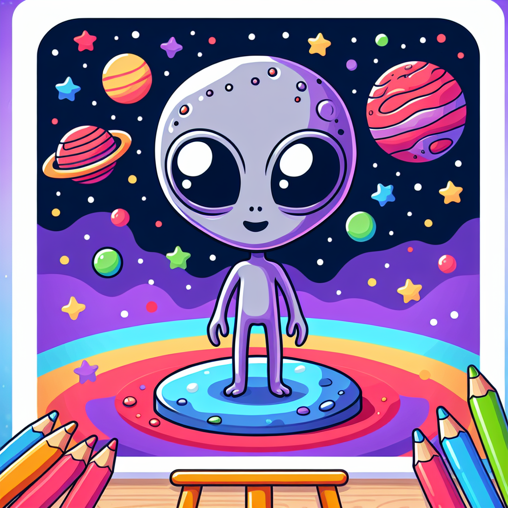 Galactic Adventure Alien Painting Diamond Kit