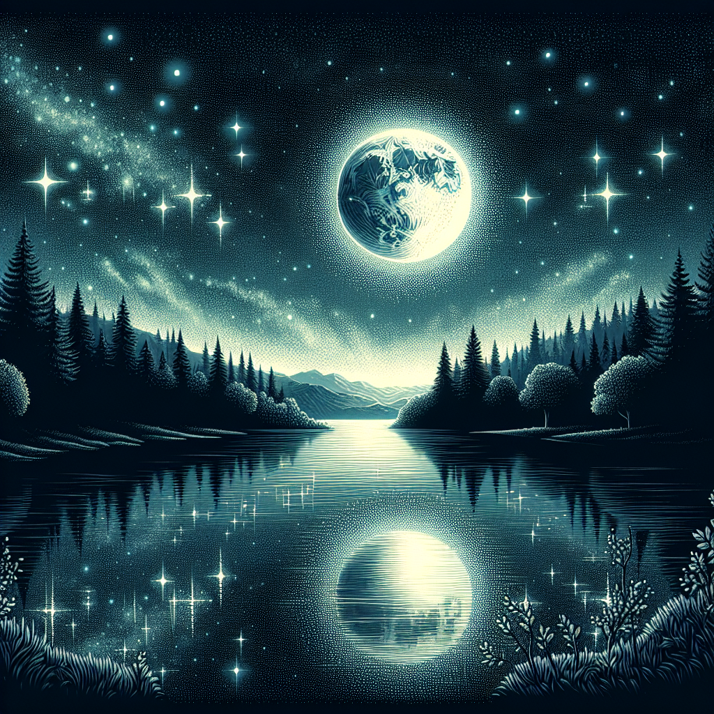 Mystic Moonlit Lake Diamond Painting