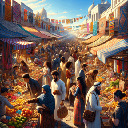 Colorful Market Bazaar Paint By Diamonds