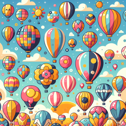 Cheerful Hot Air Balloon Festival Painting By Diamonds Kit