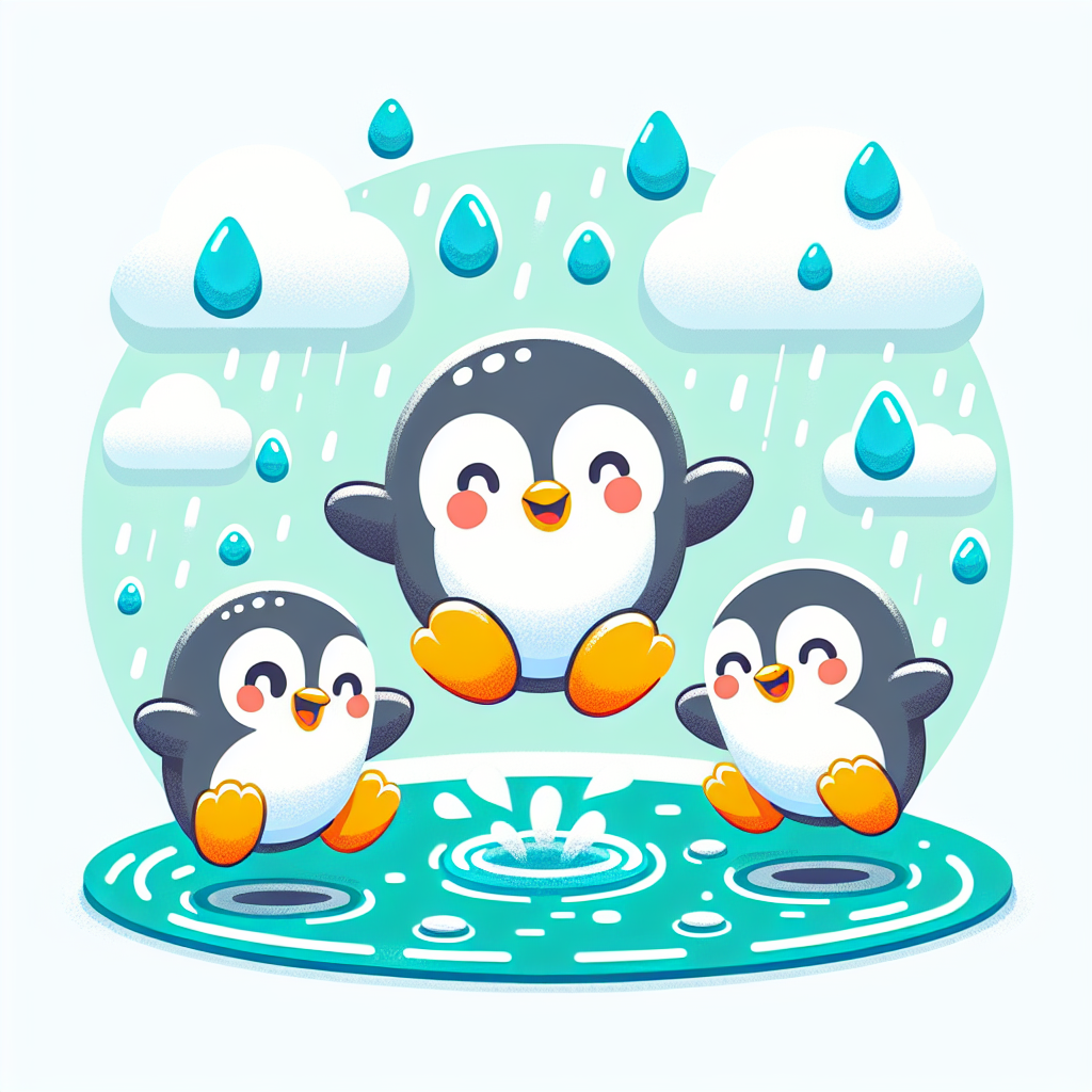 Penguin Puddle Party Paint By Diamonds Art