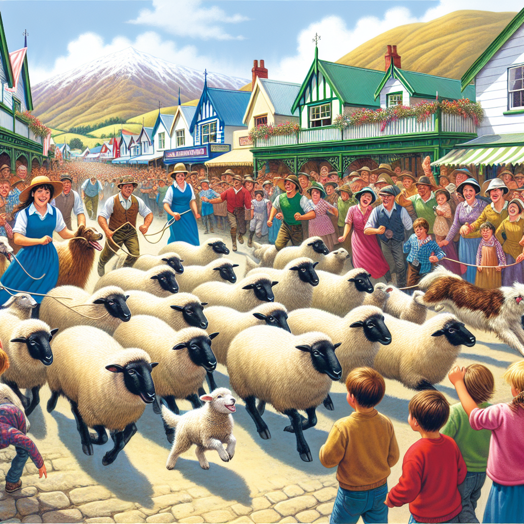 Running Of The Sheep - New Zealand Paint By Color