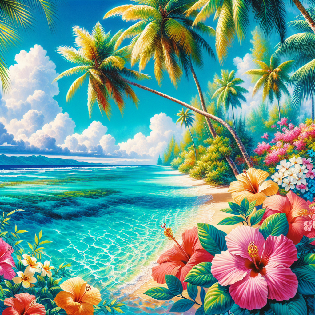 Vibrant Tropical Landscape Diamond Painting