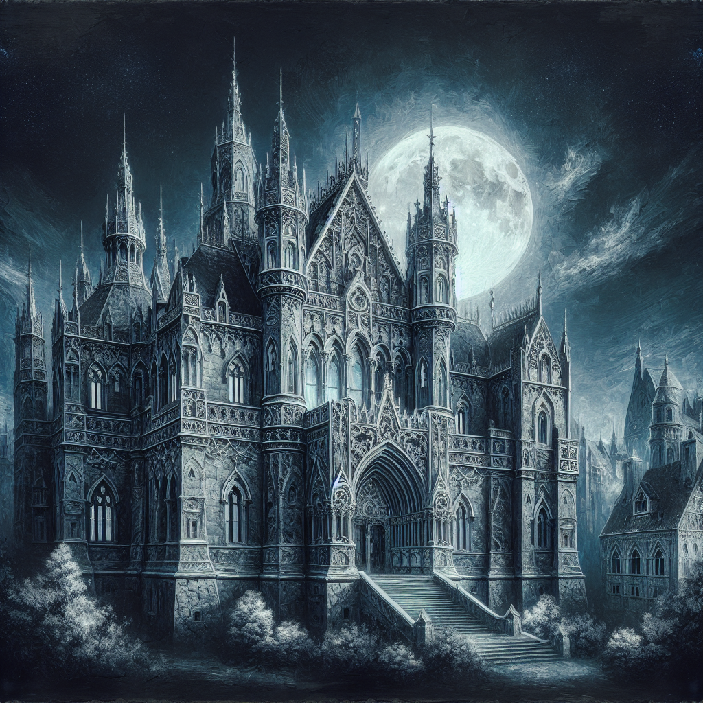 Gothic Castle Under Moonlight DIY Paint By Diamonds