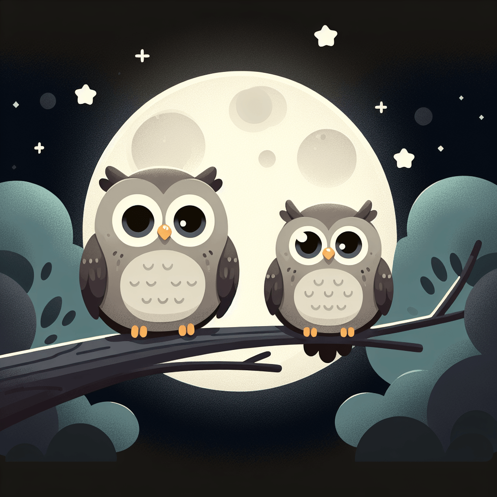 Mysterious Moonlit Owls Diamond Painting