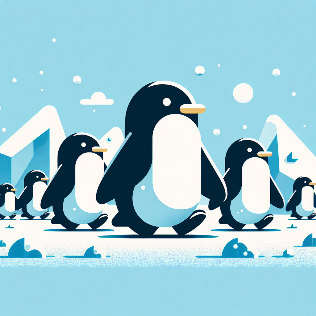 Funky Penguin Parade Painting Diamond Kit