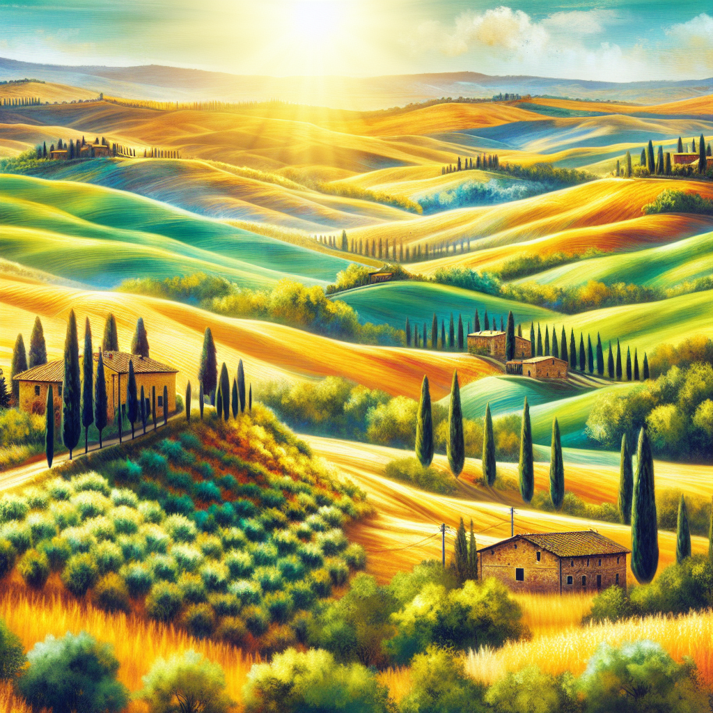 Sunny Tuscan Landscape Paint By Diamonds