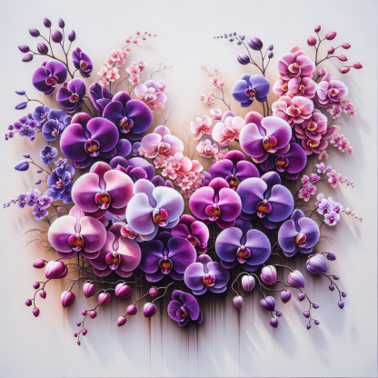 Harmonious Orchids Paint By Diamonds