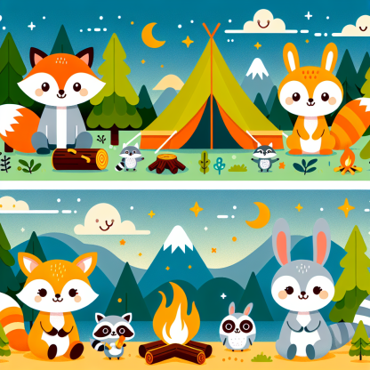 Animal Friends Camping Paint By Diamond