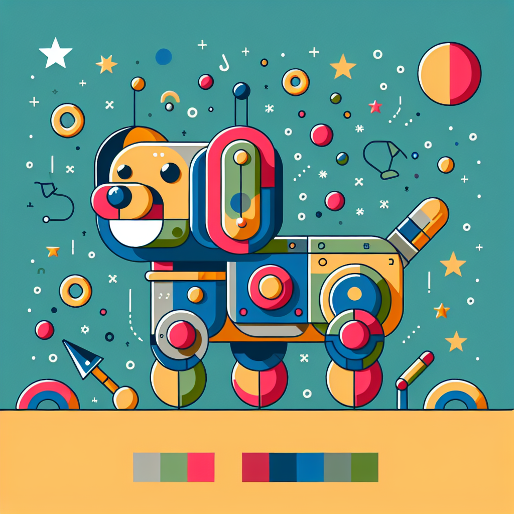 Funky Robot Dog Painting By Diamonds Kit