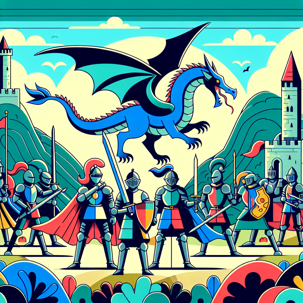 Courageous Knights' Dragon Battle Paint By Diamonds Art