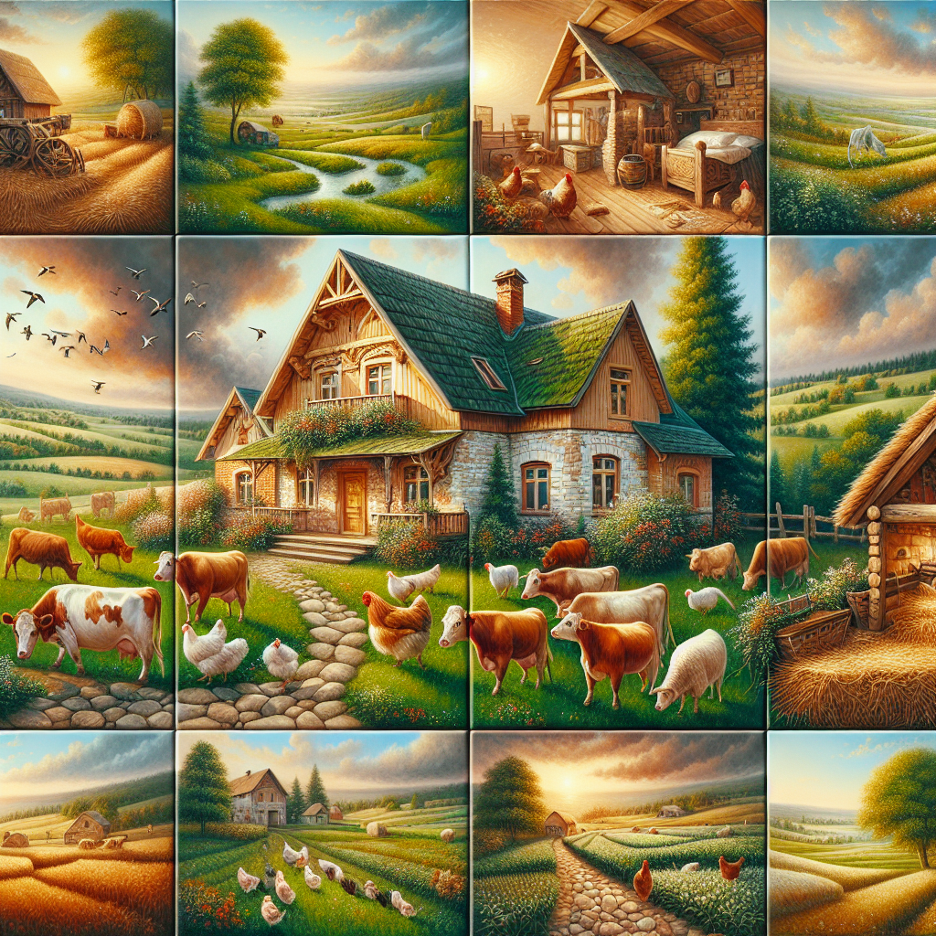 Charming Rustic Farmhouse Painting By Diamonds Kit