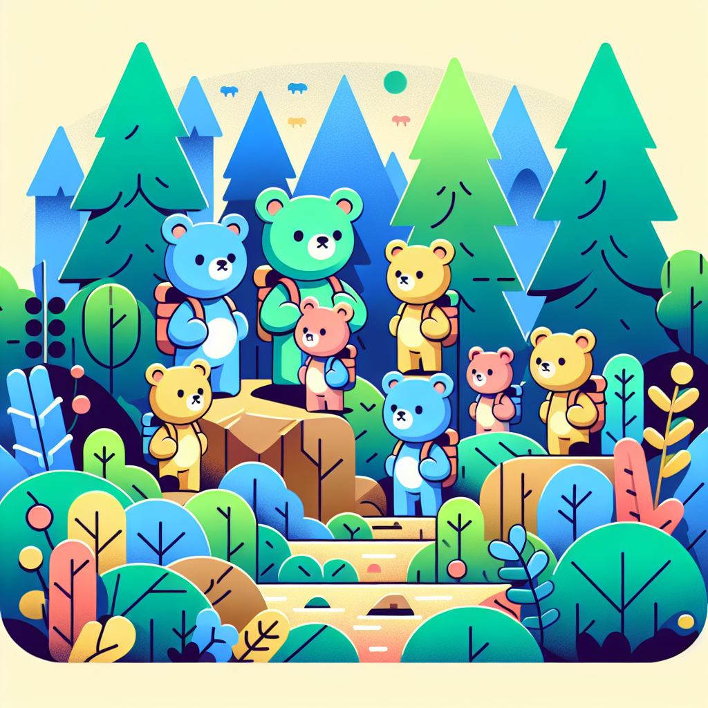 Adventurous Bear Hike Painting Diamond Kit