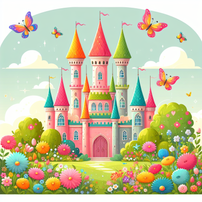 Charming Castle Garden Diamond Painting