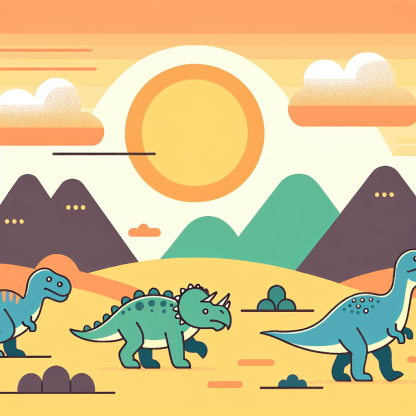 Dinosaurs' Sunset Stroll Diamonded Painting Kits