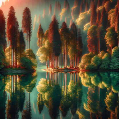 Calming Forest Reflections Painting By Diamonds Kit