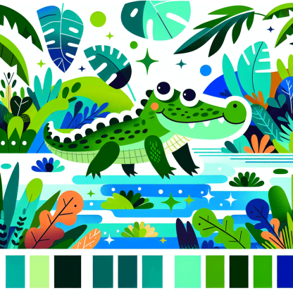 Charming Crocodile's Lagoon Paint By Diamonds