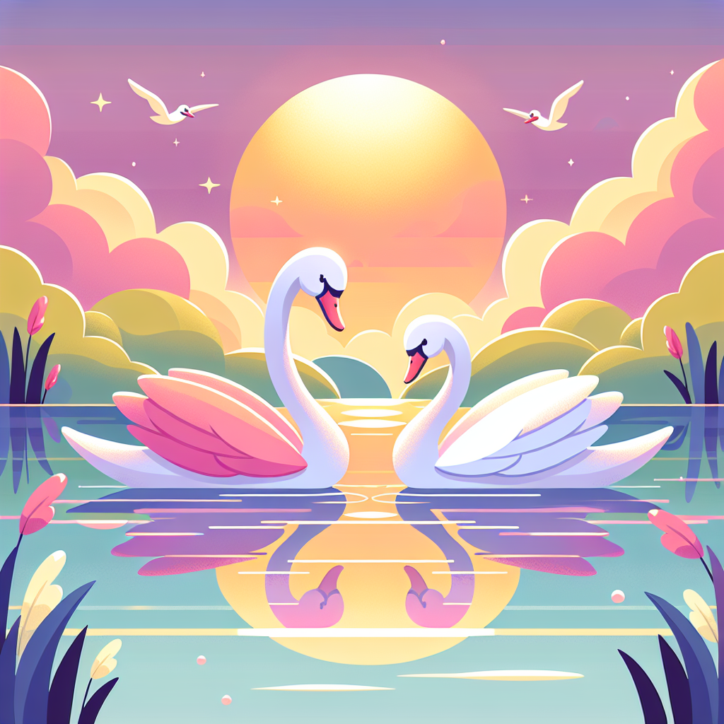 Mystical Lake With Magical Swans Paint By Diamond