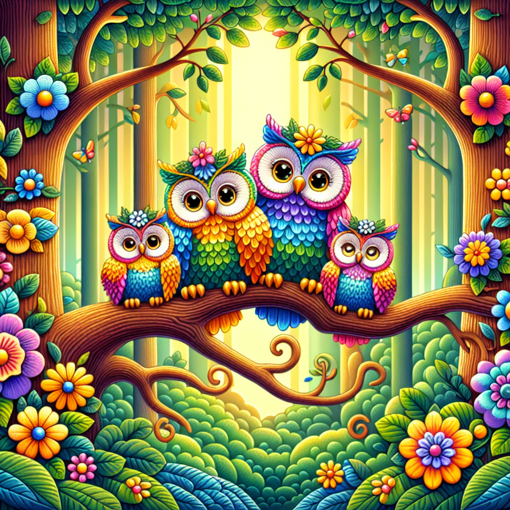 Whimsical Owl Family Paint By Diamonds Kits