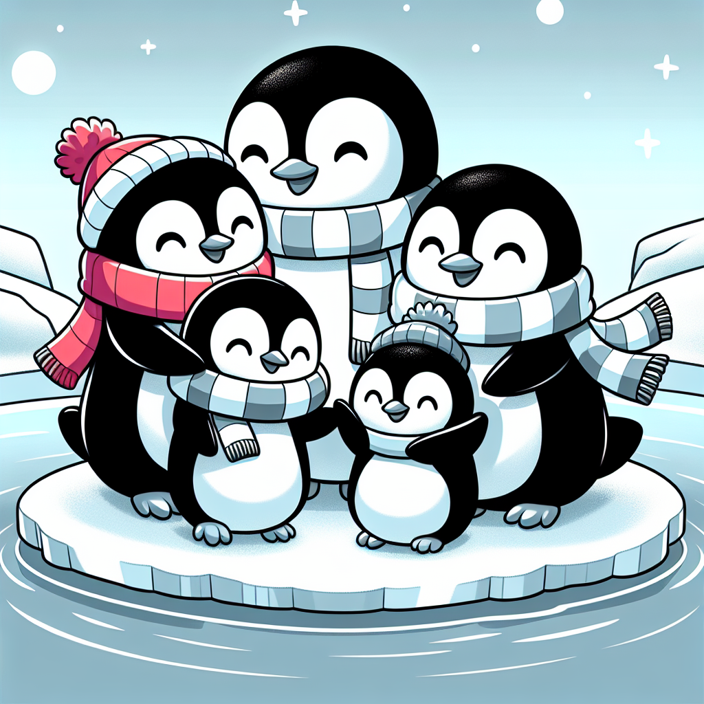 Joyful Penguin Family Paint By Diamonds