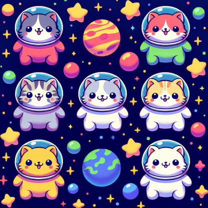 Charming Cosmic Kittens Diamond Painting