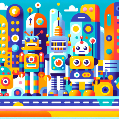 Robots In Robo-City Paint By Diamonds
