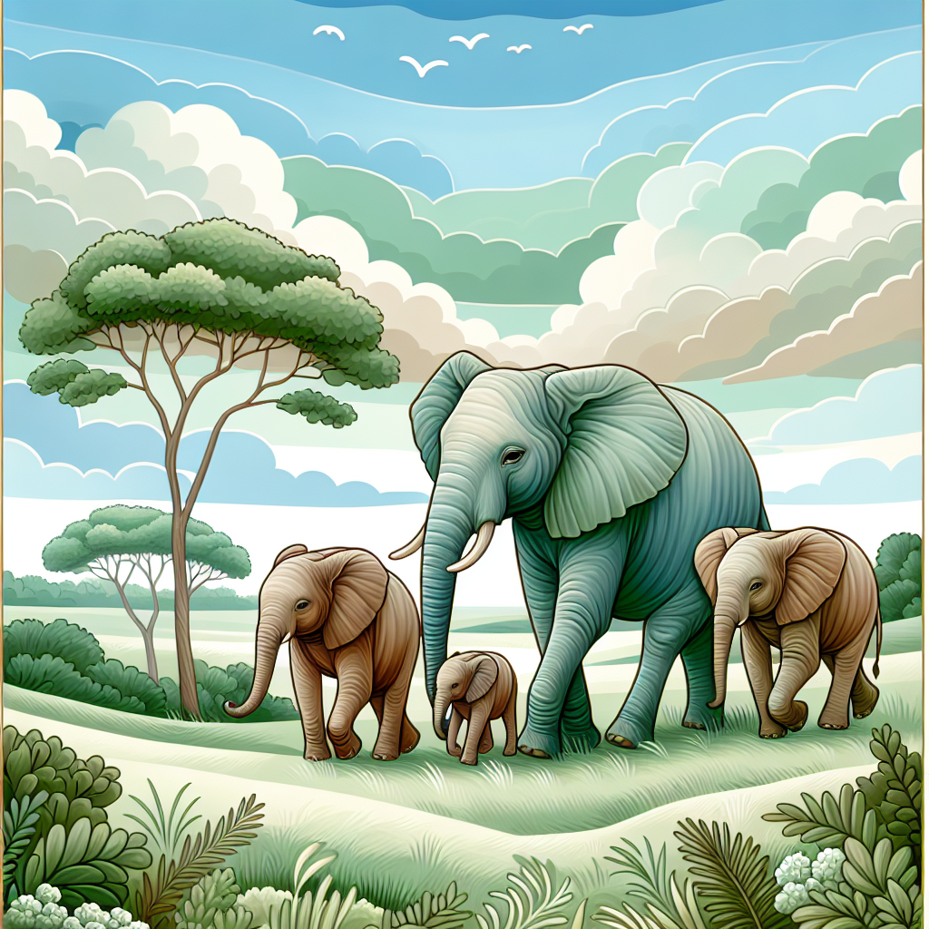 Serene Elephant Family Paint By Diamond