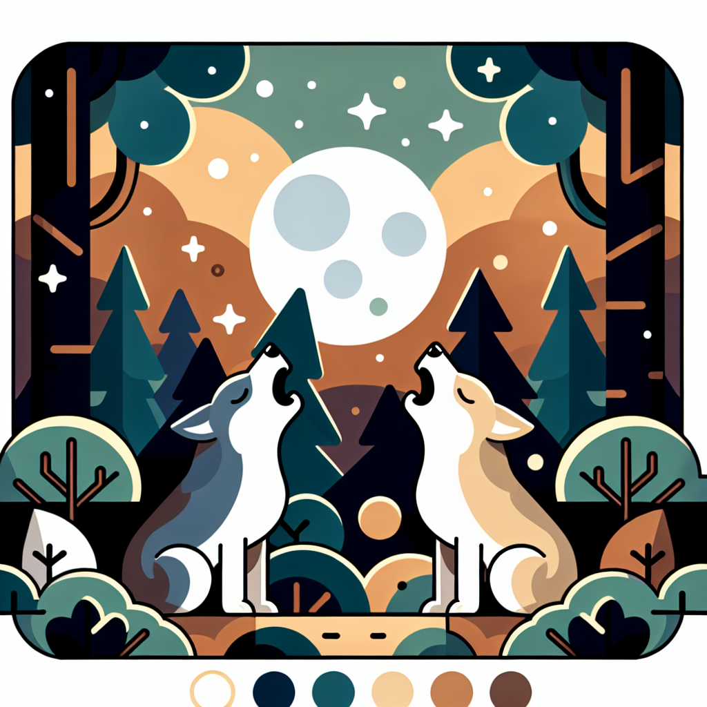 Mysterious Night With Howling Wolves Paint By Diamond