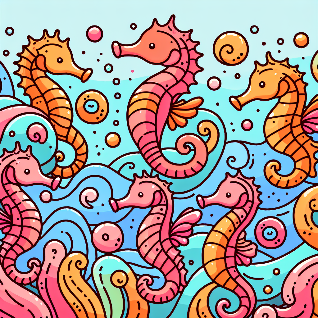 Spirited Seashore Seahorses Paint By Diamond